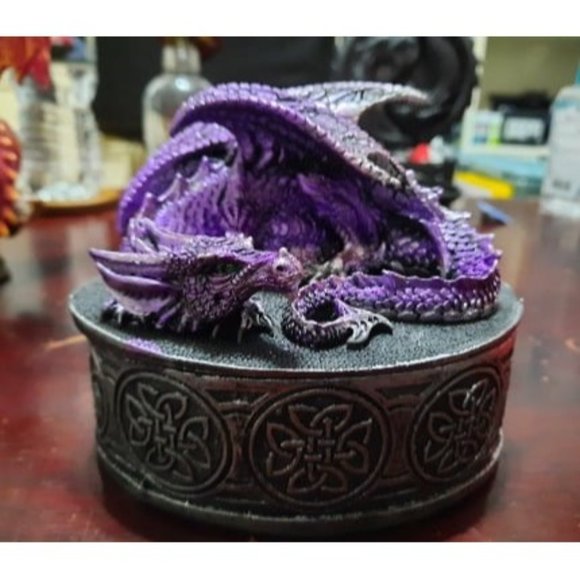 New Medieval Fantasy Mythical Dragon Lidded Treasure Trinket Box - Picture 1 of 1